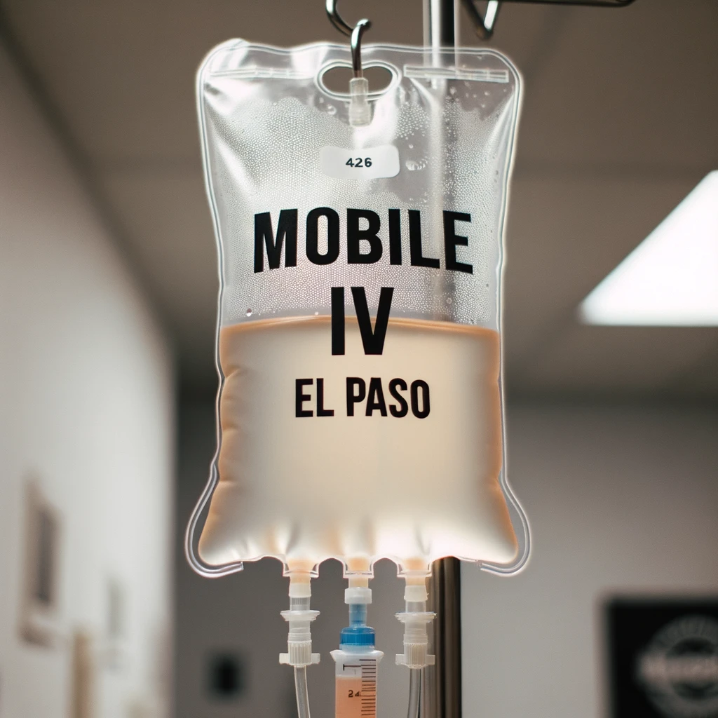A Mobile IV Drip Bag Delivering Solution To A Customer In EL Paso